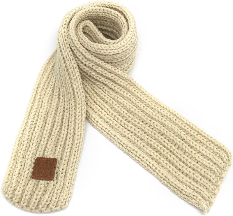 BEARUN Kids Knit Scarf Winter Fashion Solid Color Toddler Baby Scarves Wrap Neck Warmer - Image 1